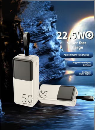 Orvana 50000mAh Power Bank – 22.5W Fast Charging, Dual USB & Type-C PD, Ultra High Capacity Portable Charger (White) Orvana 50000mAh Power Bank – 22.5W Fast Charging, Dual USB & Type-C PD, Ultra High Capacity Portable Charger (White)